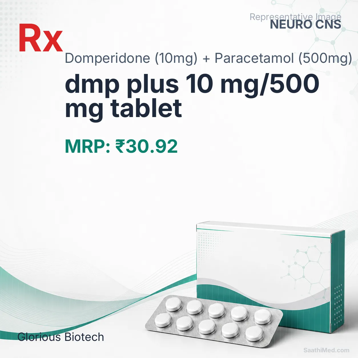 dmp plus 10 mg/500 mg tablet Allopathy (Domperidone (10mg)) - Uses in Hindi, Side Effects, Substitutes & Price in India