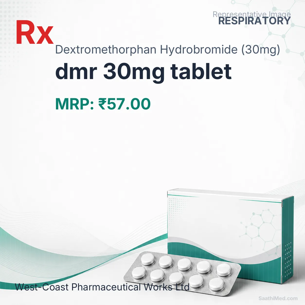 dmr 30mg tablet Allopathy (Dextromethorphan Hydrobromide (30mg)) - Uses in Hindi, Side Effects, Substitutes & Price in India