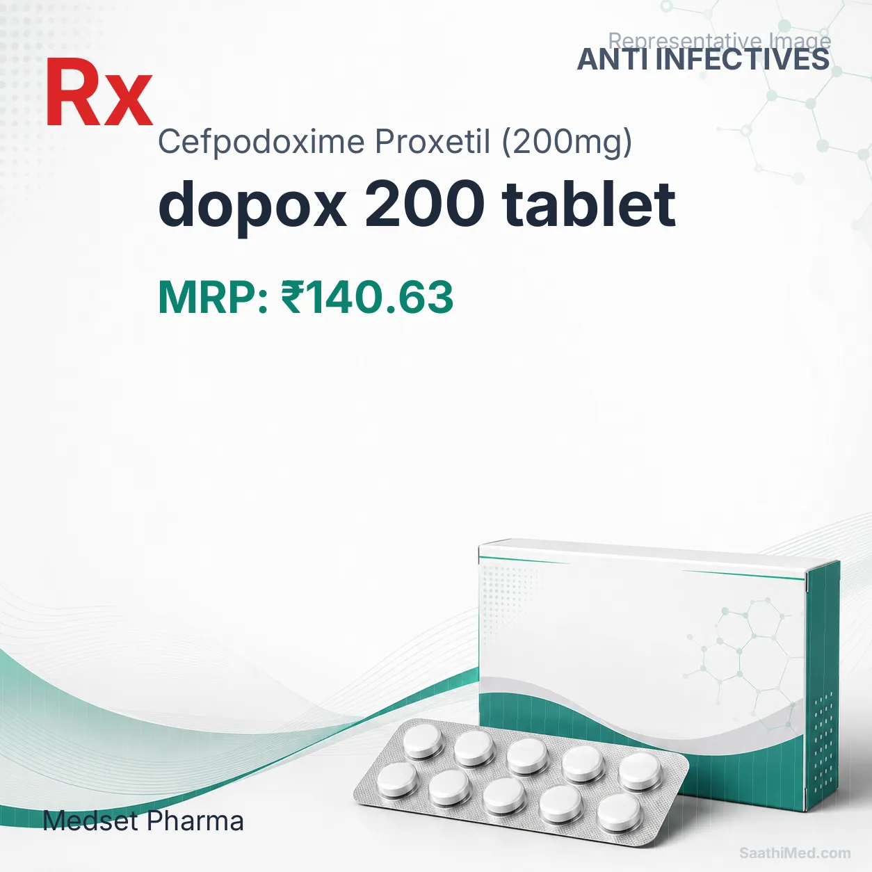 dopox 200 tablet Allopathy (Cefpodoxime Proxetil (200mg)) - Uses in Hindi, Side Effects, Substitutes & Price in India