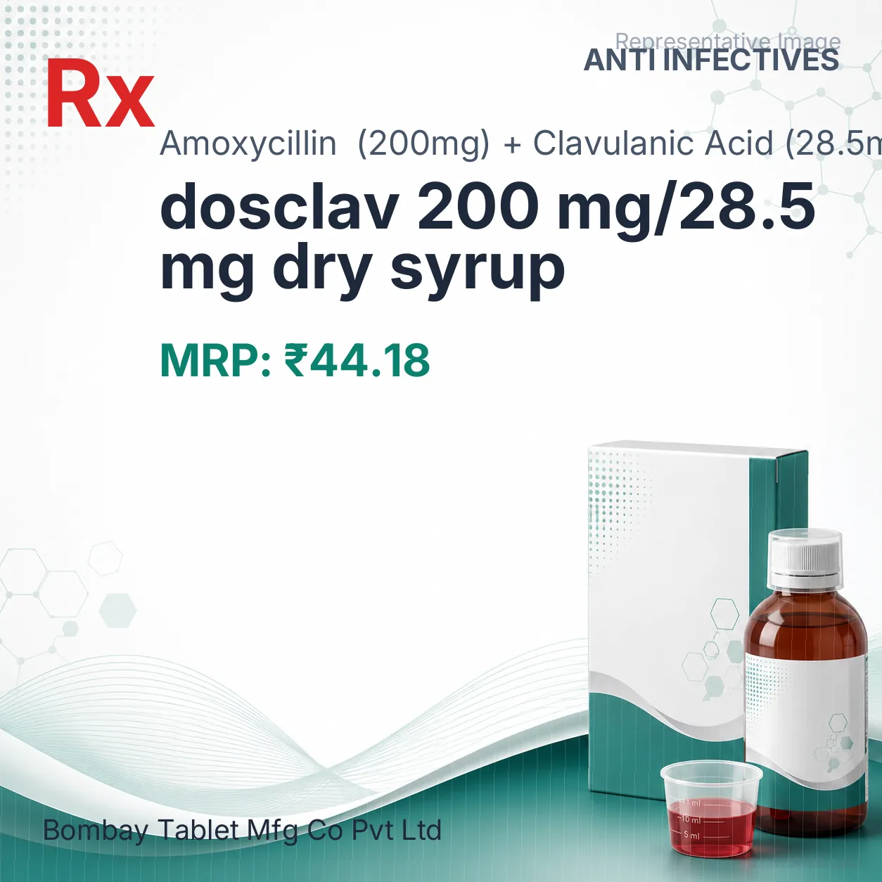 dosclav 200 mg/28.5 mg dry syrup Allopathy (Amoxycillin (200mg)) - Uses in Hindi, Side Effects, Substitutes & Price in India