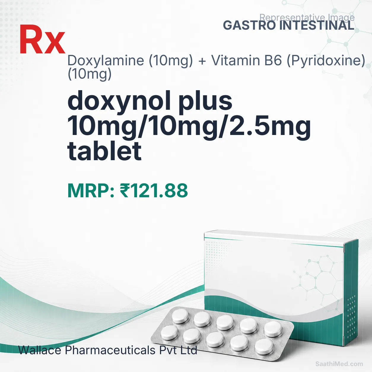 doxynol plus 10mg/10mg/2.5mg tablet Allopathy (Doxylamine (10mg)) - Uses in Hindi, Side Effects, Substitutes & Price in India