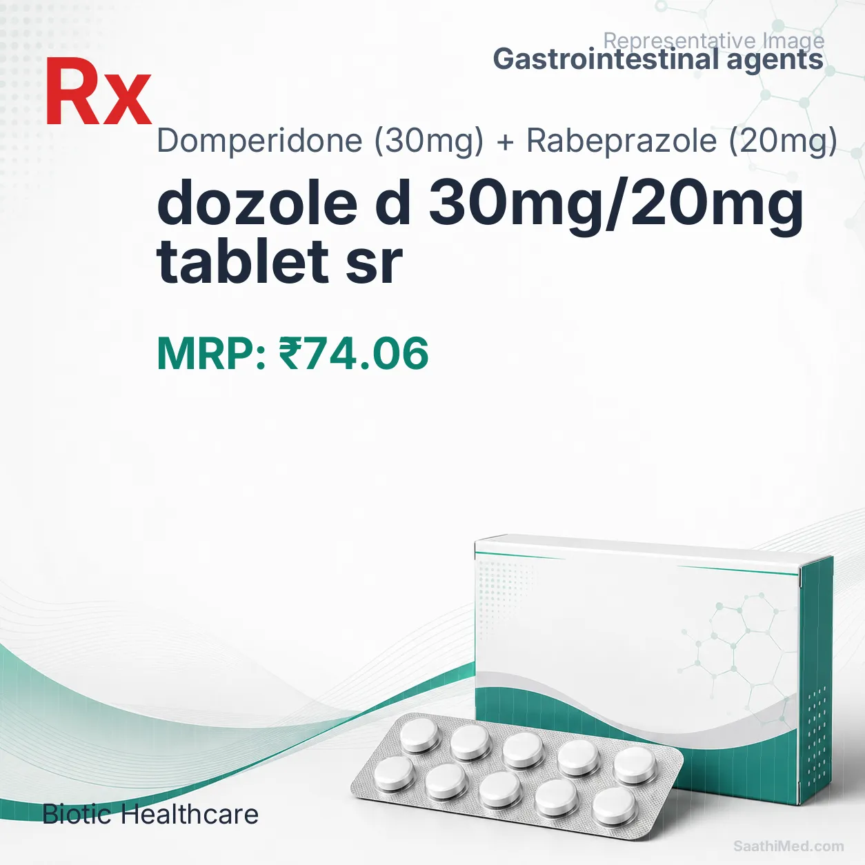 dozole d 30mg/20mg tablet sr Allopathy (Domperidone (30mg)) - Uses in Hindi, Side Effects, Substitutes & Price in India