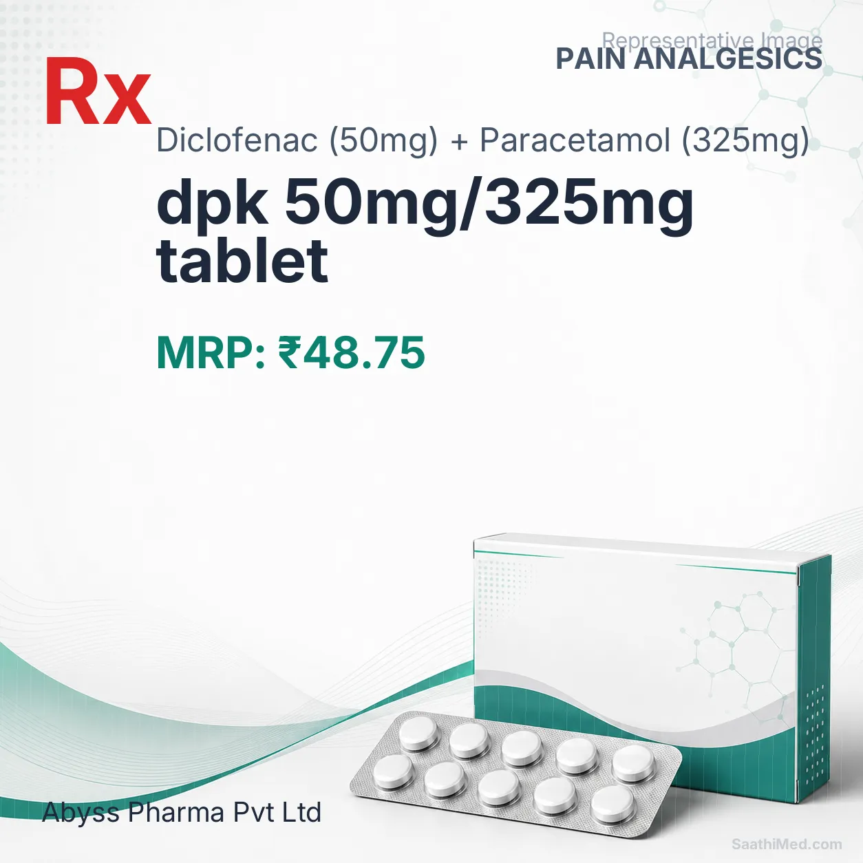 dpk 50mg/325mg tablet Allopathy (Diclofenac (50mg)) - Uses in Hindi, Side Effects, Substitutes & Price in India