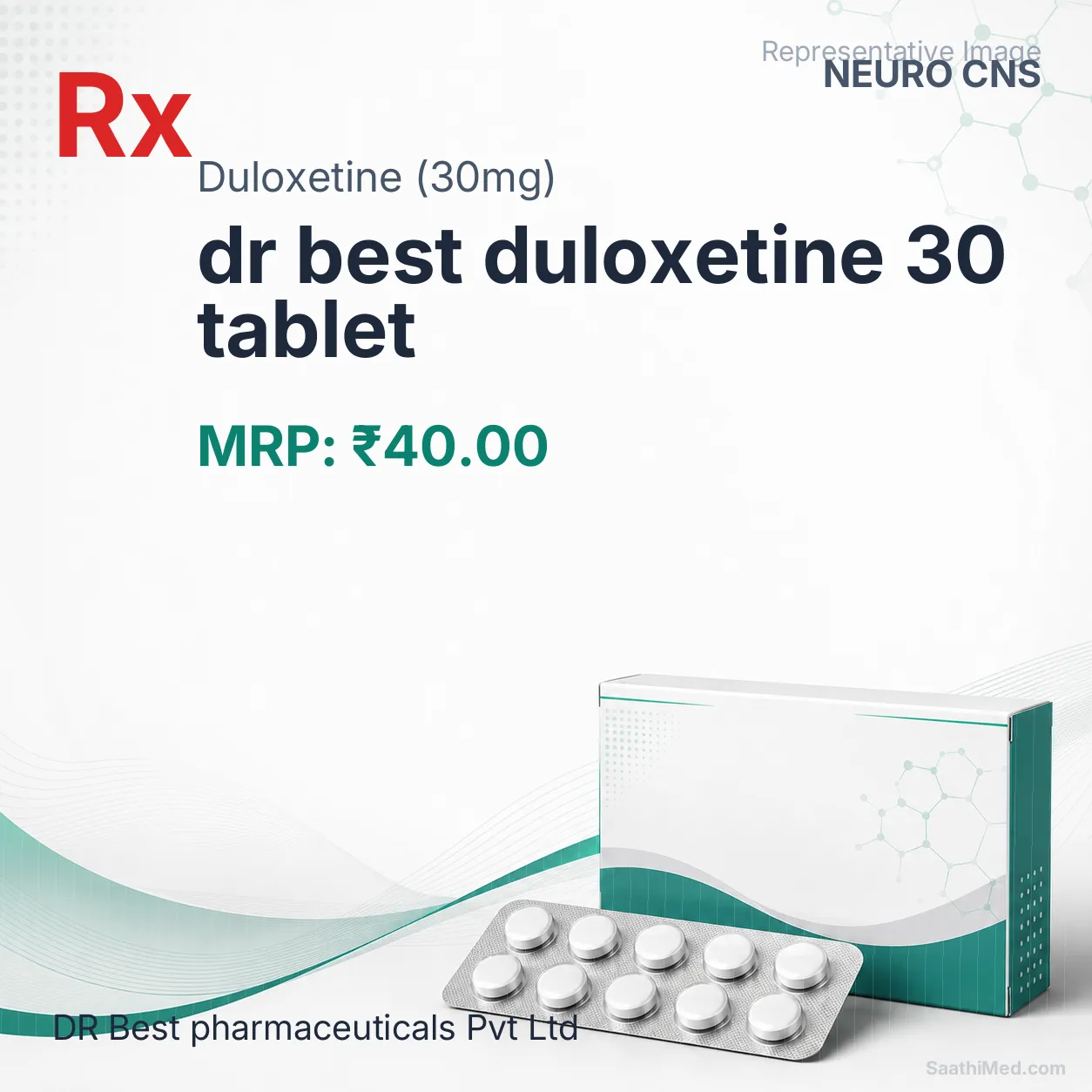 dr best duloxetine 30 tablet Allopathy (Duloxetine (30mg)) - Uses in Hindi, Side Effects, Substitutes & Price in India