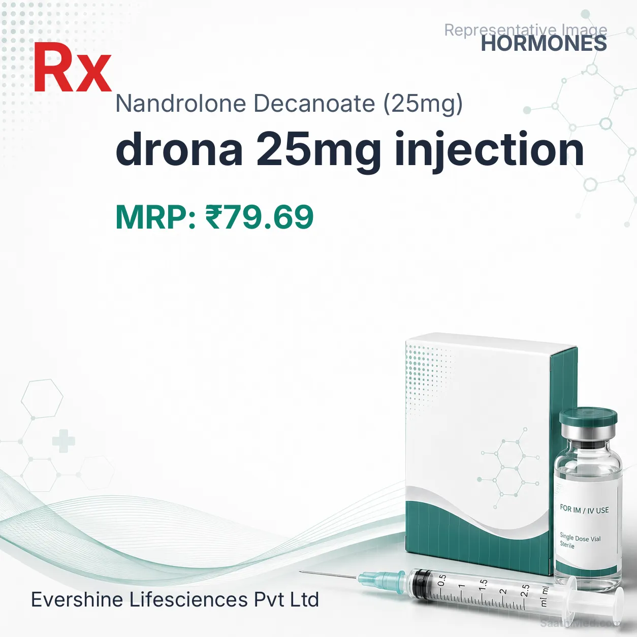 drona 25mg injection Allopathy (Nandrolone Decanoate (25mg)) - Uses in Hindi, Side Effects, Substitutes & Price in India
