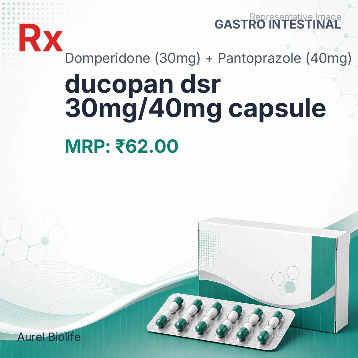 ducopan dsr 30mg/40mg capsule Allopathy (Domperidone (30mg)) - Uses in Hindi, Side Effects, Substitutes & Price in India