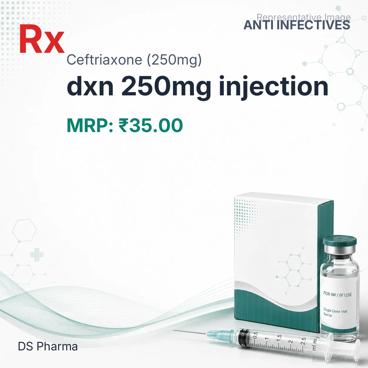 dxn 250mg injection Allopathy (Ceftriaxone (250mg)) - Uses in Hindi, Side Effects, Substitutes & Price in India