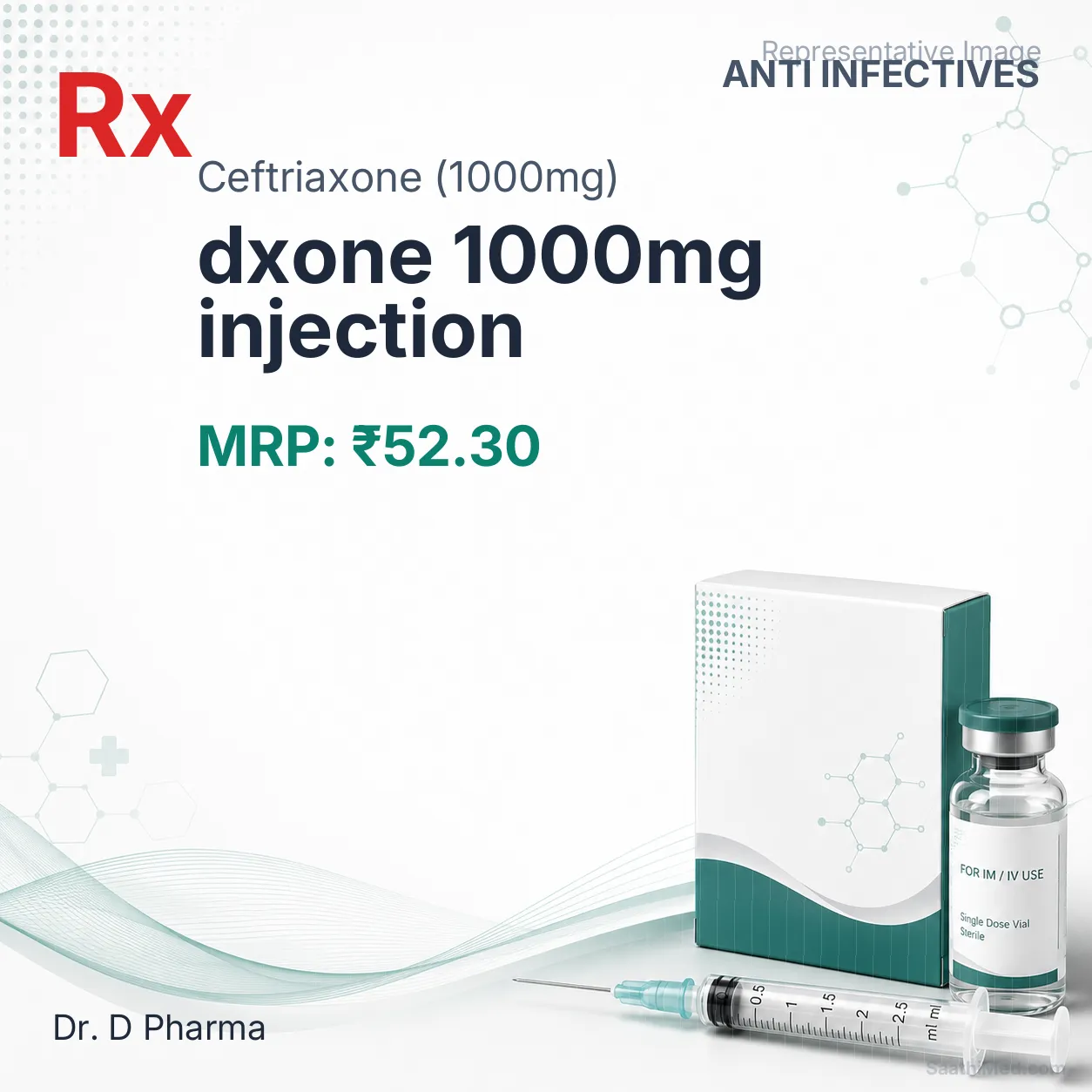dxone 1000mg injection Allopathy (Ceftriaxone (1000mg)) - Uses in Hindi, Side Effects, Substitutes & Price in India