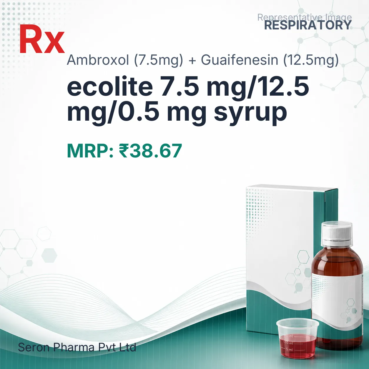 ecolite 7.5 mg/12.5 mg/0.5 mg syrup Allopathy (Ambroxol (7.5mg)) - Uses in Hindi, Side Effects, Substitutes & Price in India