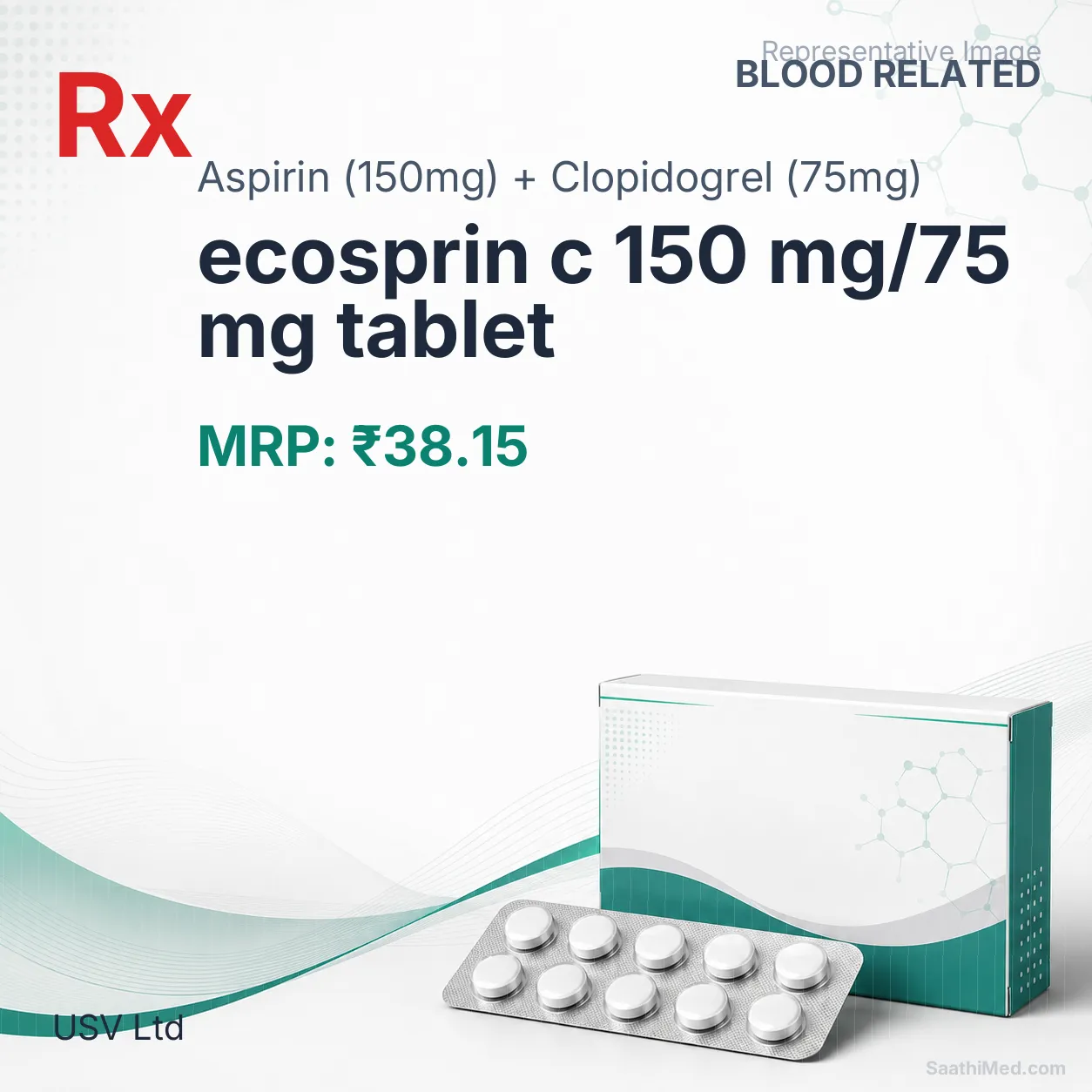 ecosprin c 150 mg/75 mg tablet Allopathy (Aspirin (150mg)) - Uses in Hindi, Side Effects, Substitutes & Price in India
