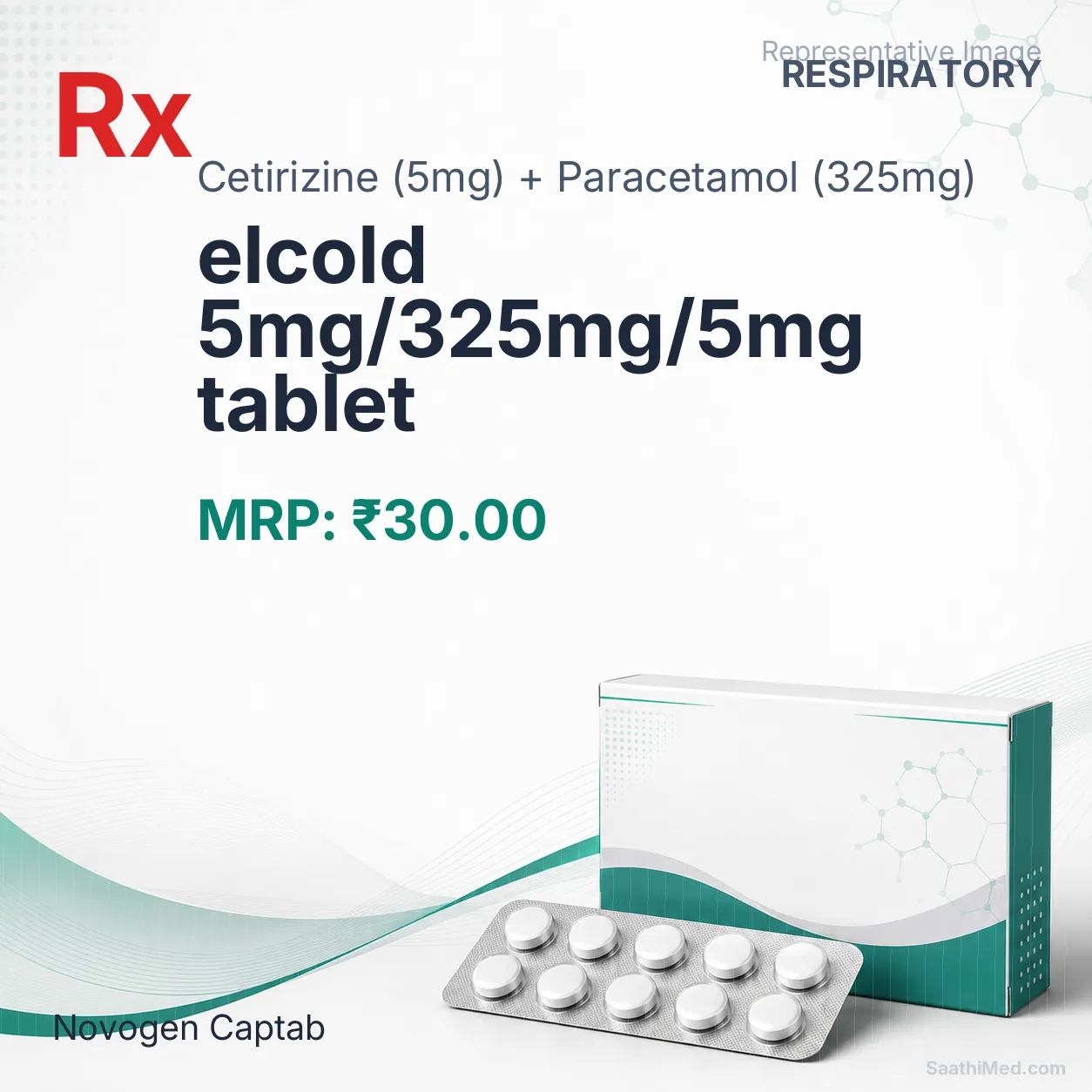 elcold 5mg/325mg/5mg tablet Allopathy (Cetirizine (5mg)) - Uses in Hindi, Side Effects, Substitutes & Price in India