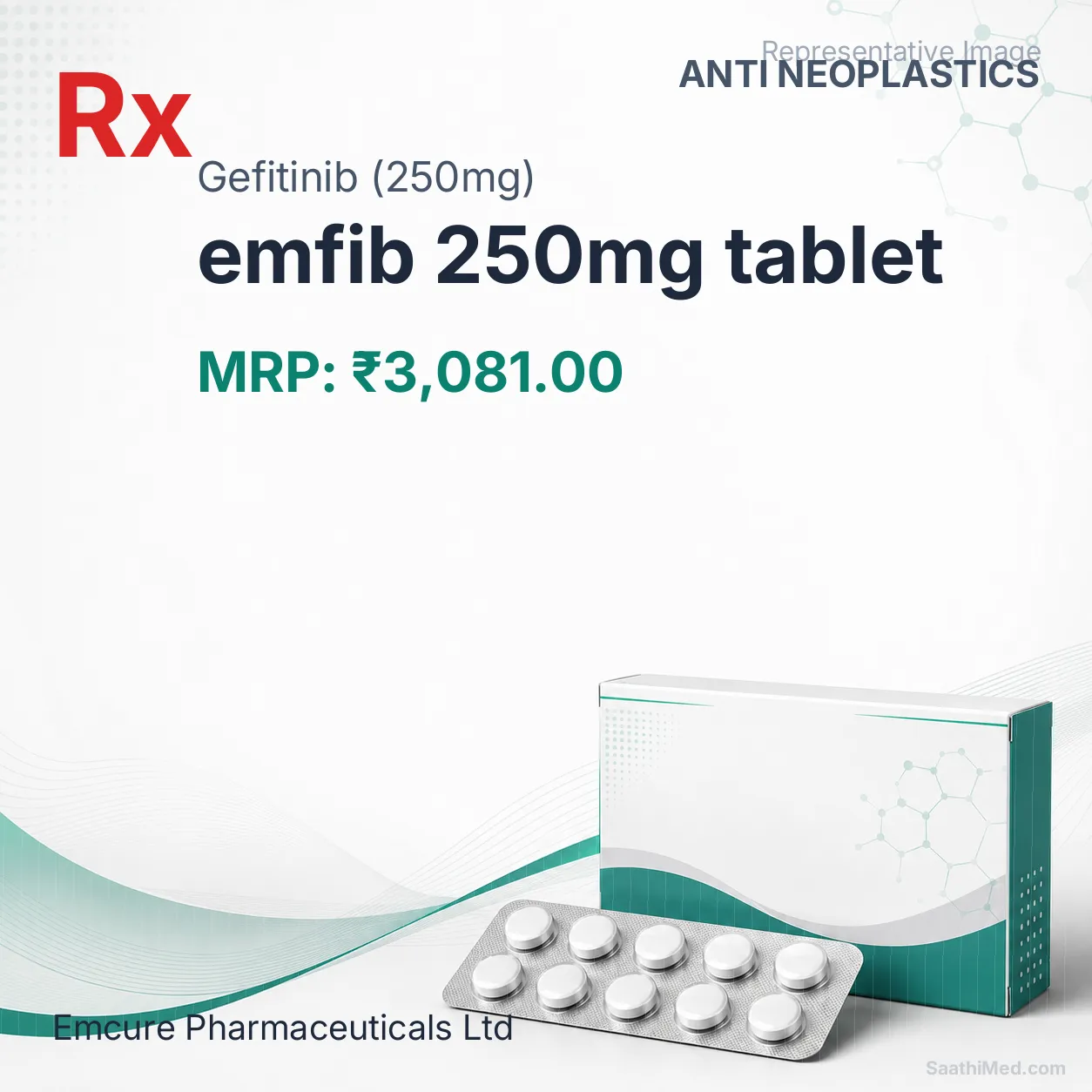 emfib 250mg tablet Allopathy (Gefitinib (250mg)) - Uses in Hindi, Side Effects, Substitutes & Price in India