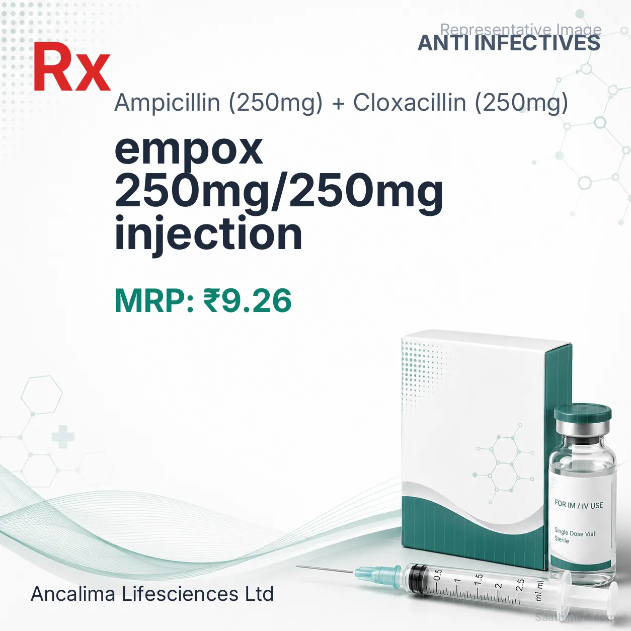 empox 250mg/250mg injection Allopathy (Ampicillin (250mg)) - Uses in Hindi, Side Effects, Substitutes & Price in India