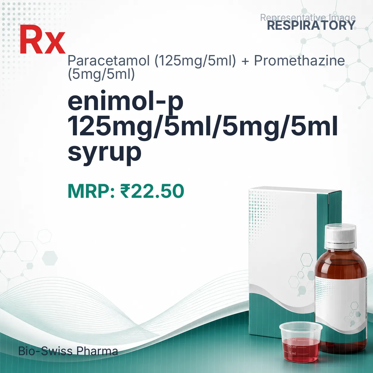 enimol-p 125mg/5ml/5mg/5ml syrup Allopathy (Paracetamol (125mg/5ml)) - Uses in Hindi, Side Effects, Substitutes & Price in India