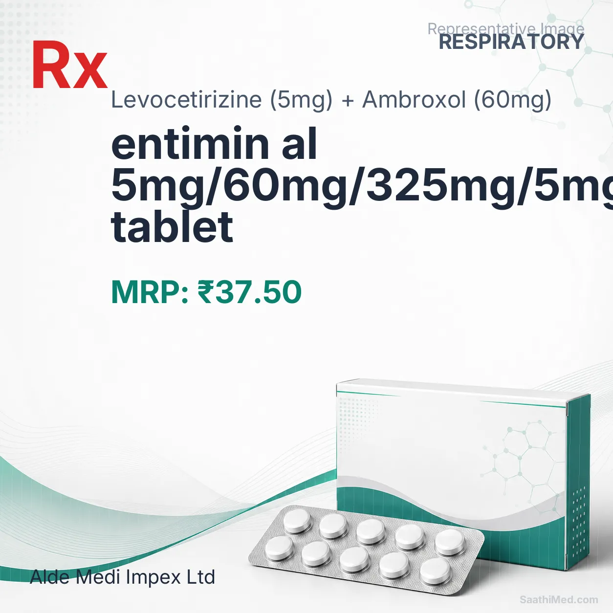 entimin al 5mg/60mg/325mg/5mg/30mg tablet Allopathy (Levocetirizine (5mg)) - Uses in Hindi, Side Effects, Substitutes & Price in India