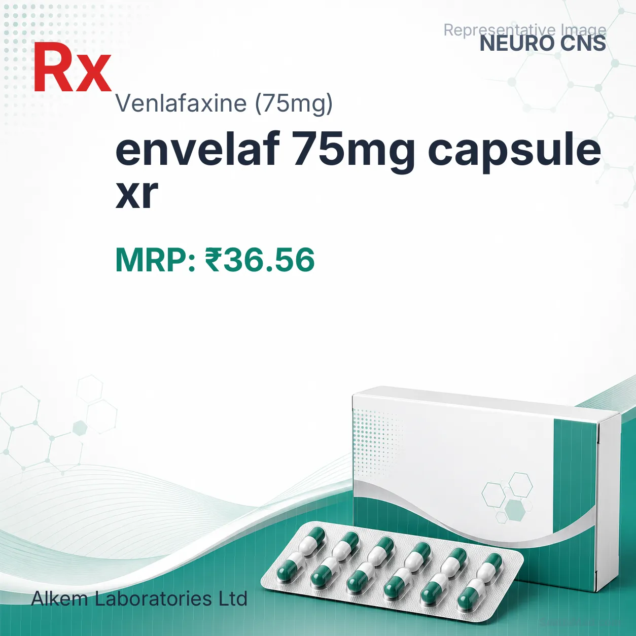 envelaf 75mg capsule xr - Venlafaxine (75mg) medicine