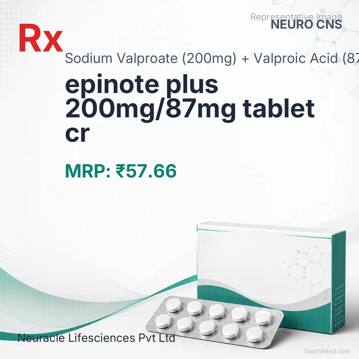 epinote plus 200mg/87mg tablet cr Allopathy (Sodium Valproate (200mg)) - Uses in Hindi, Side Effects, Substitutes & Price in India