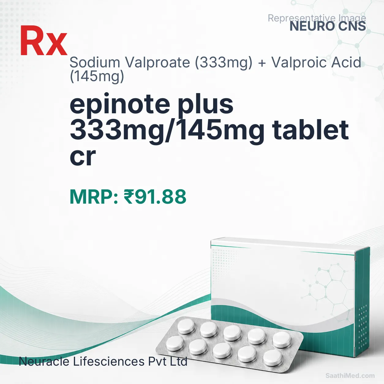 epinote plus 333mg/145mg tablet cr Allopathy (Sodium Valproate (333mg)) - Uses in Hindi, Side Effects, Substitutes & Price in India
