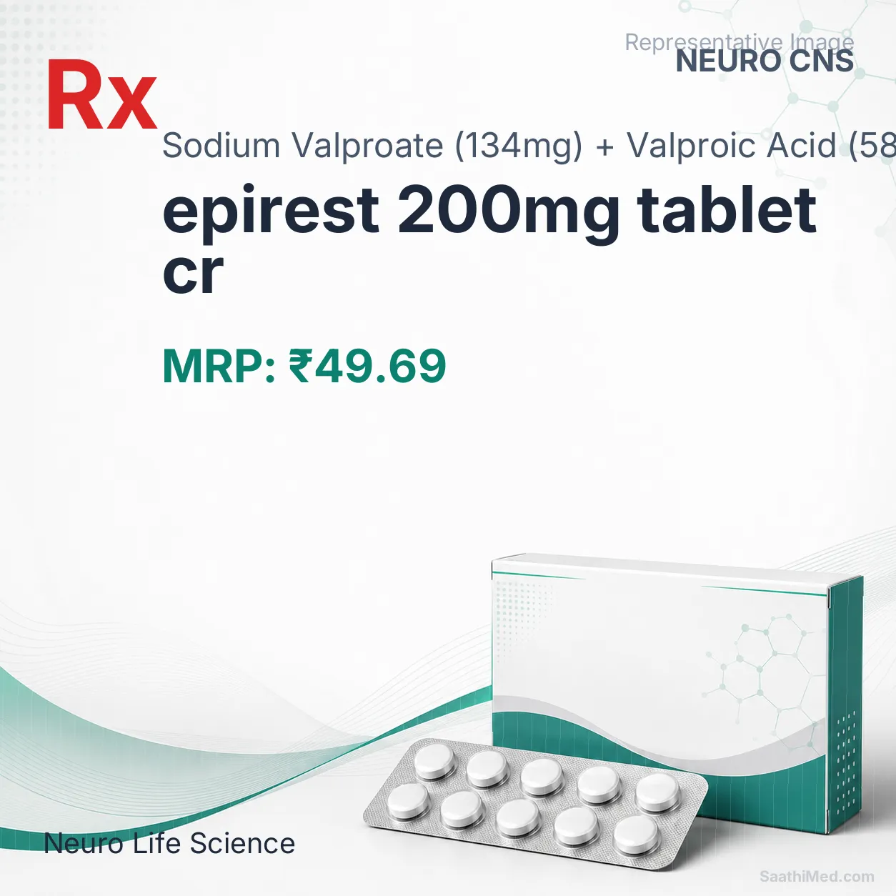 epirest 200mg tablet cr - Sodium Valproate (134mg) + Valproic Acid (58mg) medicine
