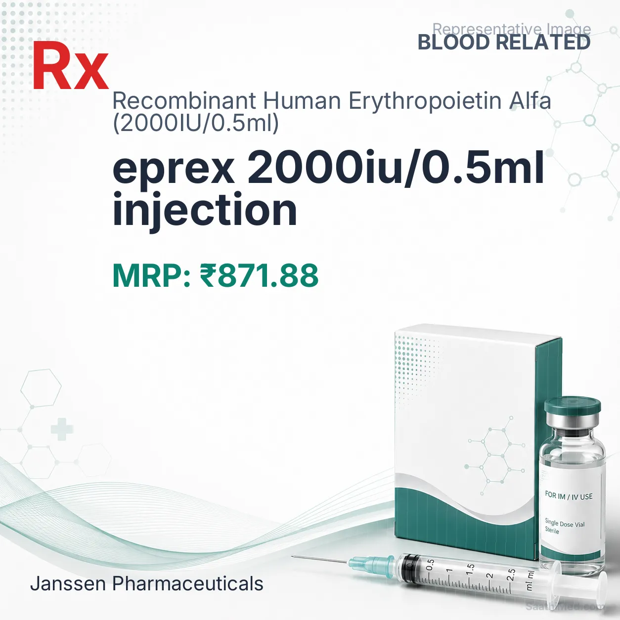 eprex 2000iu/0.5ml injection Allopathy (Recombinant Human Erythropoietin Alfa (2000IU/0.5ml)) - Uses in Hindi, Side Effects, Substitutes & Price in India