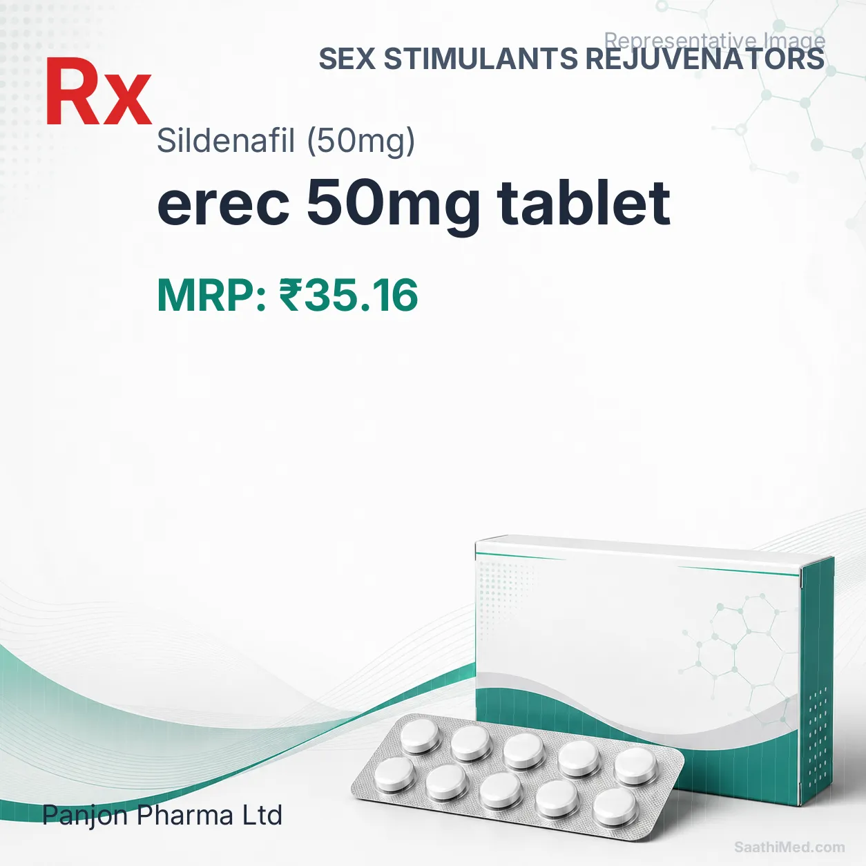 erec 50mg tablet Allopathy (Sildenafil (50mg)) - Uses in Hindi, Side Effects, Substitutes & Price in India