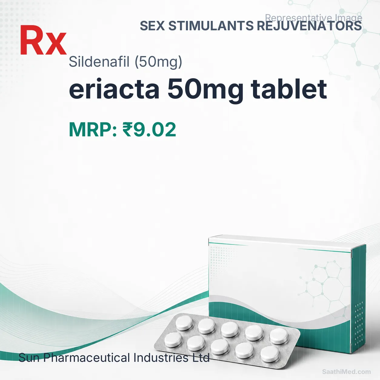 eriacta 50mg tablet Allopathy (Sildenafil (50mg)) - Uses in Hindi, Side Effects, Substitutes & Price in India