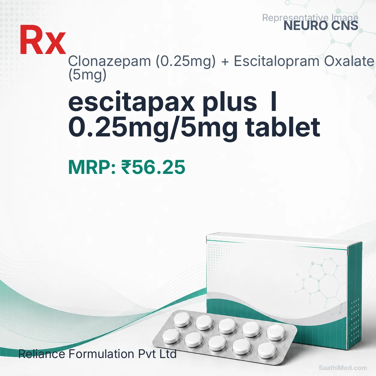 escitapax plus  l 0.25mg/5mg tablet Allopathy (Clonazepam (0.25mg)) - Uses in Hindi, Side Effects, Substitutes & Price in India