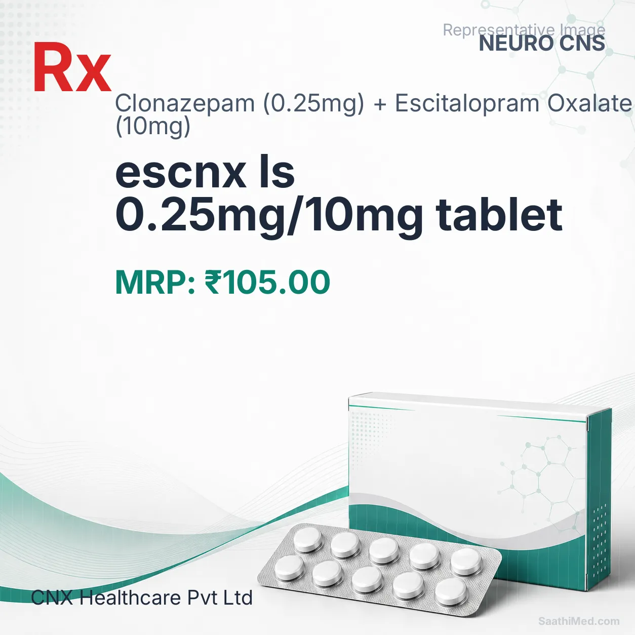 escnx ls 0.25mg/10mg tablet Allopathy (Clonazepam (0.25mg)) - Uses in Hindi, Side Effects, Substitutes & Price in India