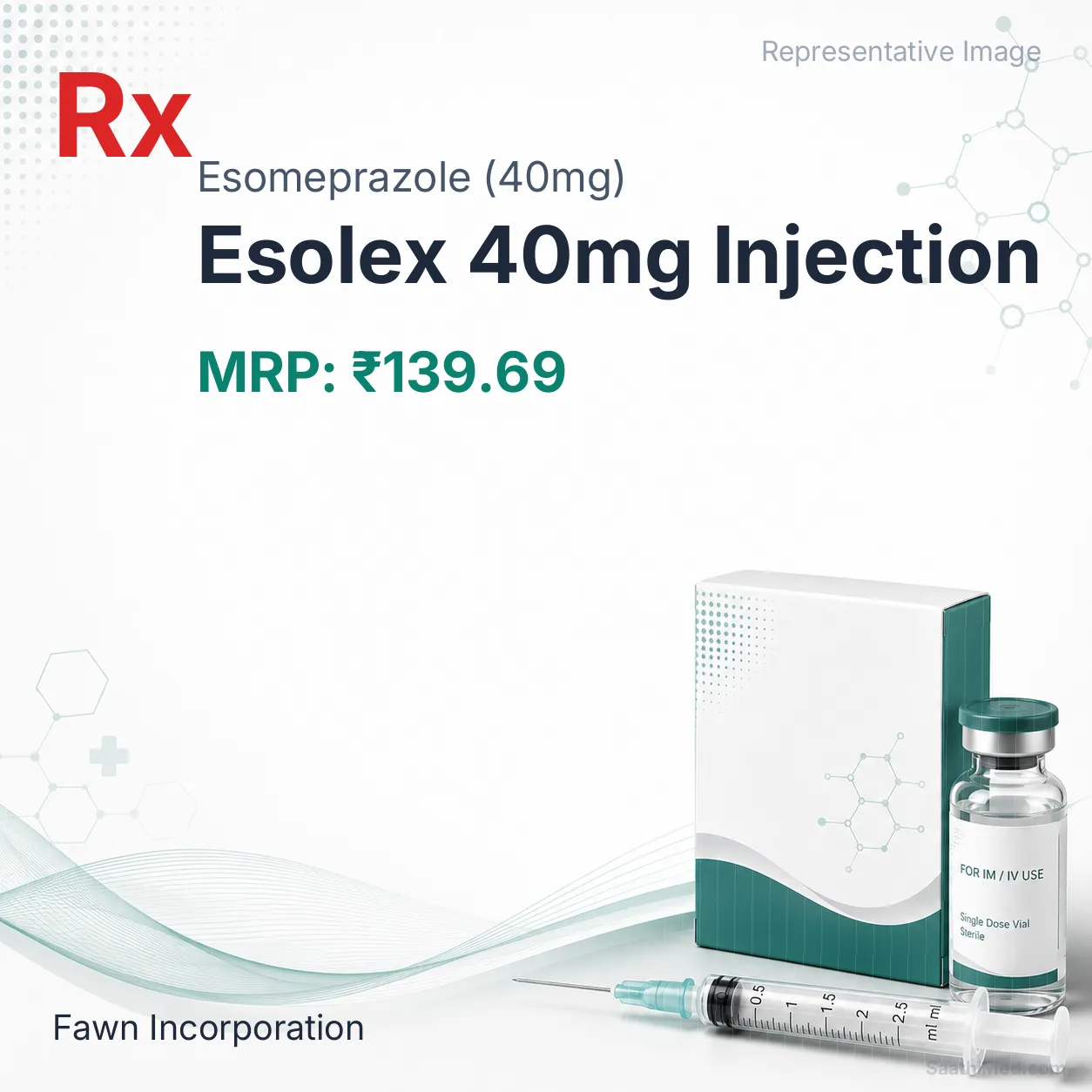 Esolex 40mg Injection Allopathy (Esomeprazole (40mg)) - Uses in Hindi, Side Effects, Substitutes & Price in India