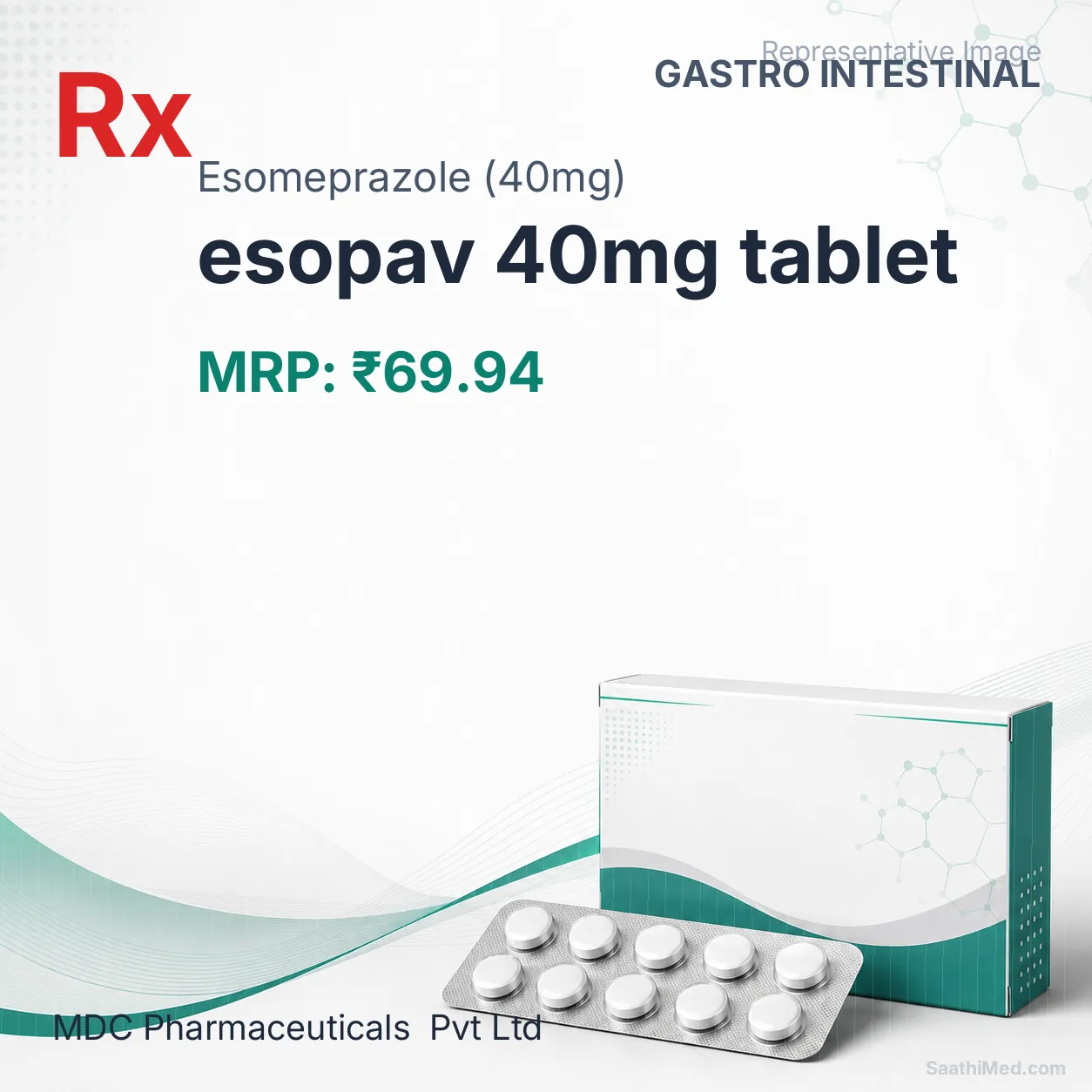 esopav 40mg tablet Allopathy (Esomeprazole (40mg)) - Uses in Hindi, Side Effects, Substitutes & Price in India