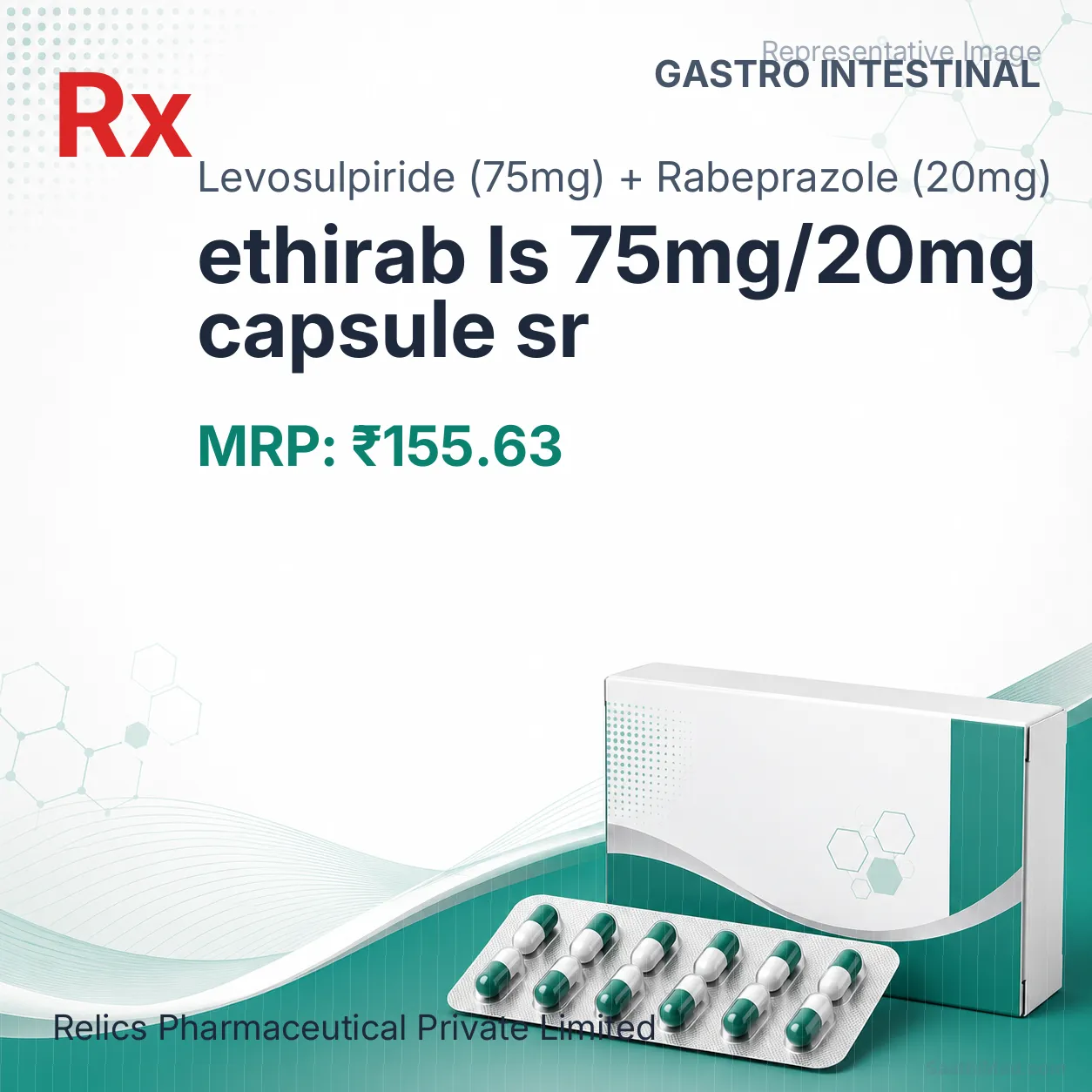ethirab ls 75mg/20mg capsule sr Allopathy (Levosulpiride (75mg)) - Uses in Hindi, Side Effects, Substitutes & Price in India