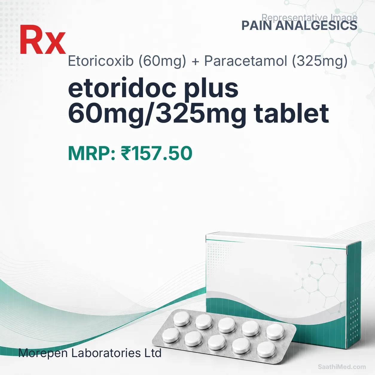 etoridoc plus 60mg/325mg tablet Allopathy (Etoricoxib (60mg)) - Uses in Hindi, Side Effects, Substitutes & Price in India