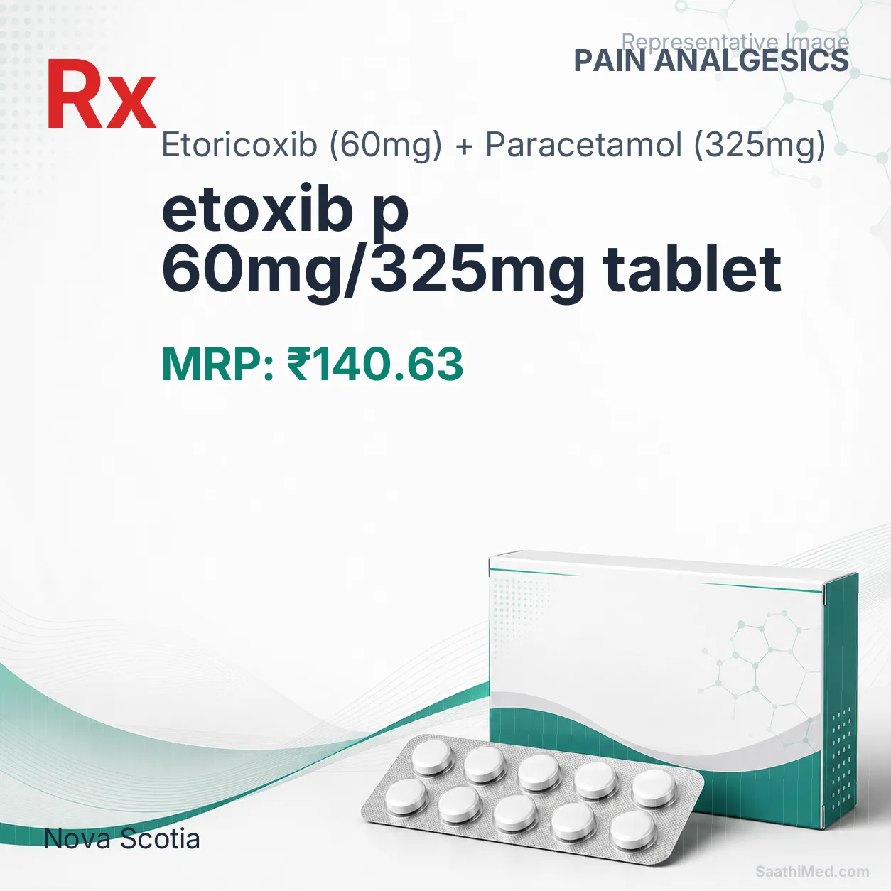 etoxib p 60mg/325mg tablet Allopathy (Etoricoxib (60mg)) - Uses in Hindi, Side Effects, Substitutes & Price in India