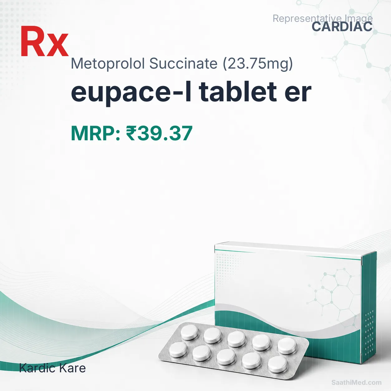 eupace-l tablet er Allopathy (Metoprolol Succinate (23.75mg)) - Uses in Hindi, Side Effects, Substitutes & Price in India