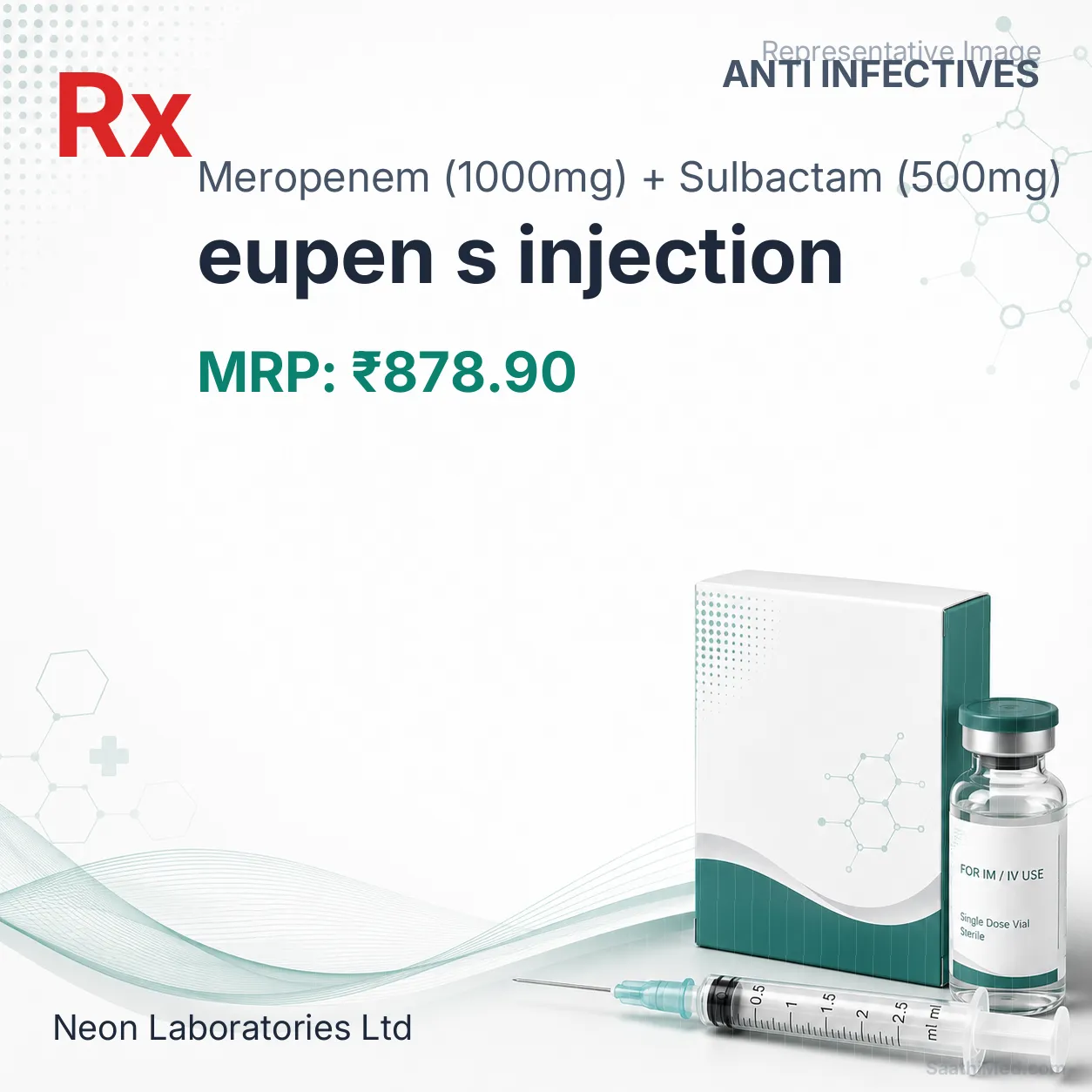 eupen s injection Allopathy (Meropenem (1000mg)) - Uses in Hindi, Side Effects, Substitutes & Price in India