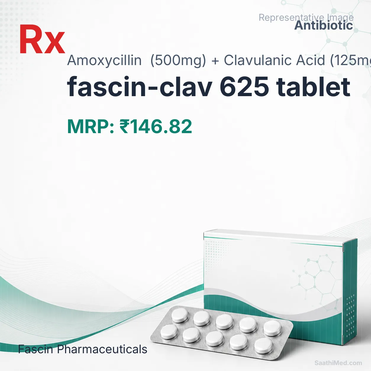 fascin-clav 625 tablet - Amoxycillin (500mg) + Clavulanic Acid (125mg) medicine
