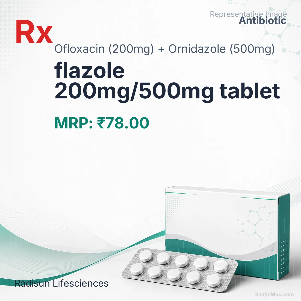 flazole 200mg/500mg tablet - Ofloxacin (200mg) + Ornidazole (500mg) medicine
