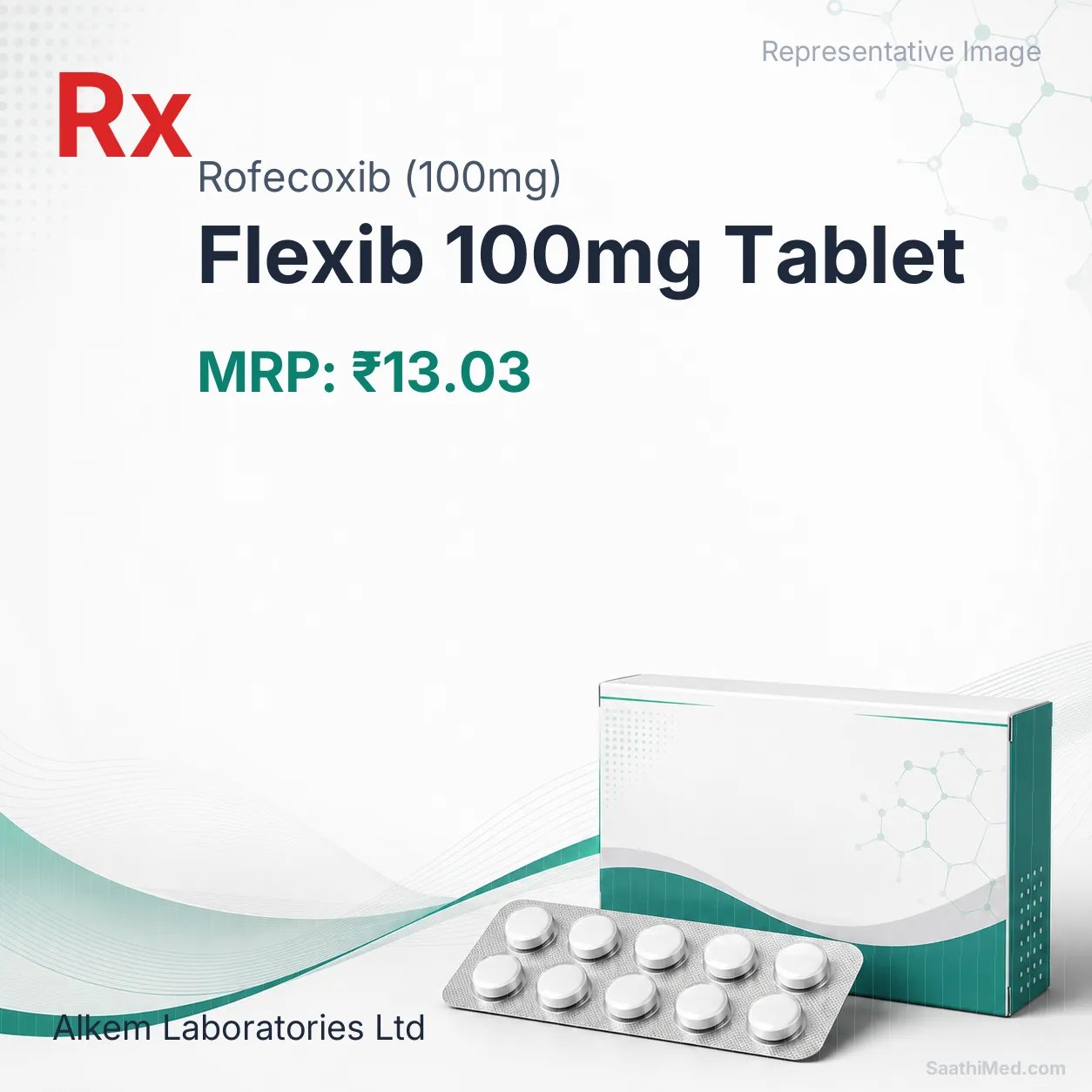 Flexib 100mg Tablet Allopathy (Rofecoxib (100mg)) - Uses in Hindi, Side Effects, Substitutes & Price in India