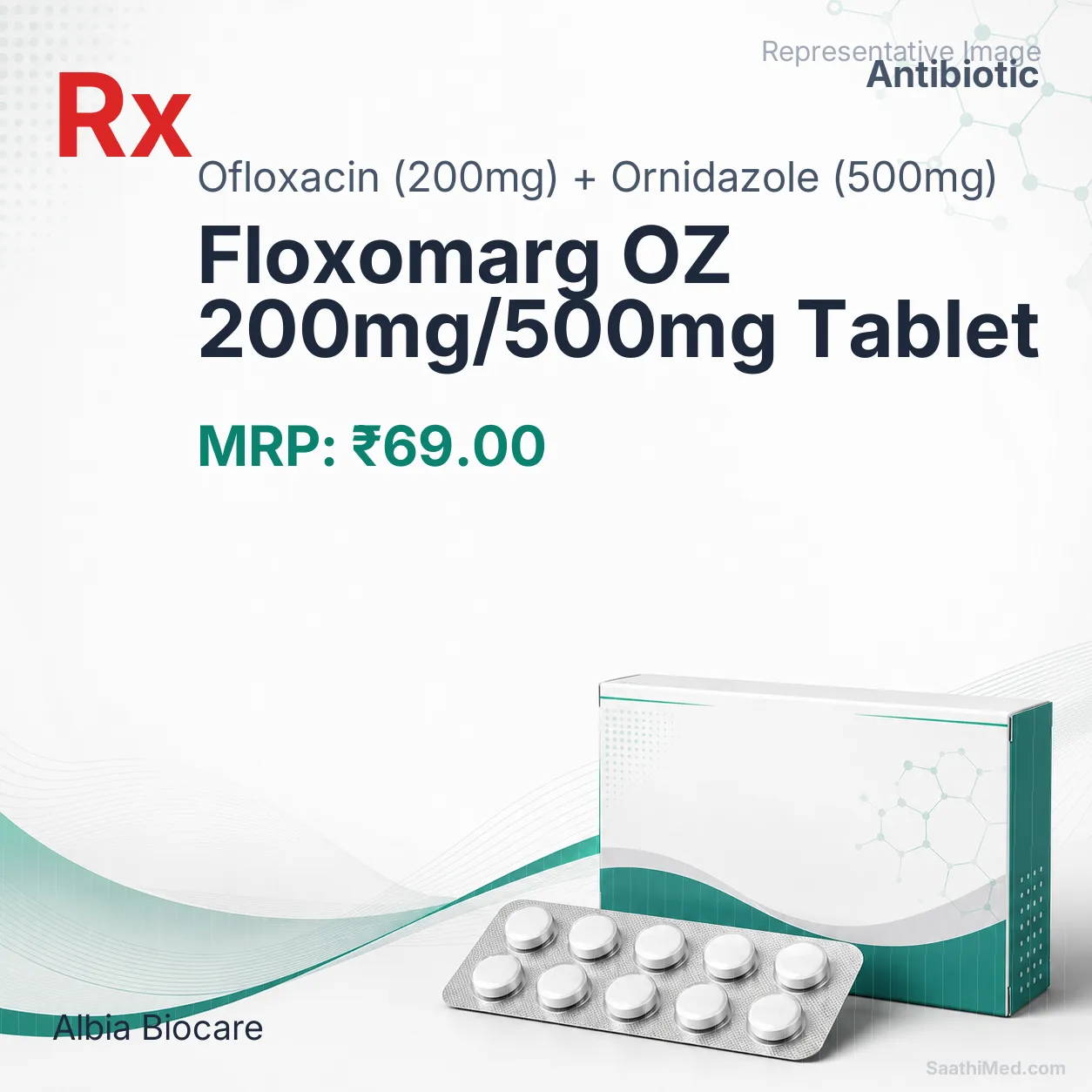 Floxomarg OZ 200mg/500mg Tablet Allopathy (Ofloxacin (200mg)) - Uses in Hindi, Side Effects, Substitutes & Price in India