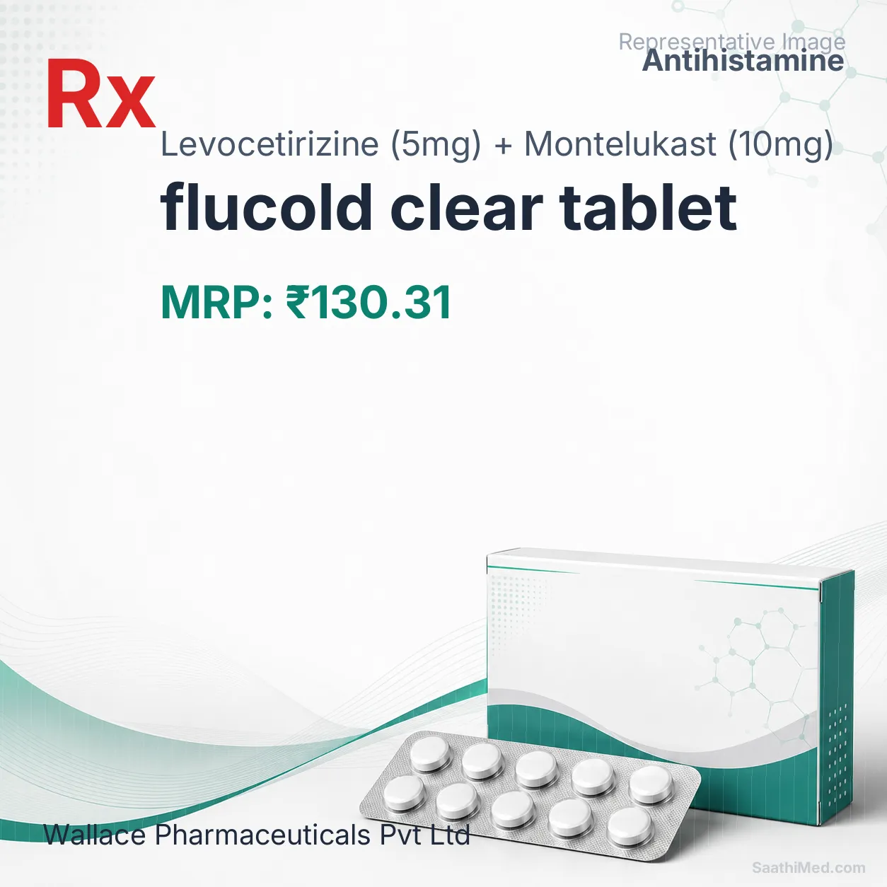 flucold clear tablet Allopathy (Levocetirizine (5mg)) - Uses in Hindi, Side Effects, Substitutes & Price in India