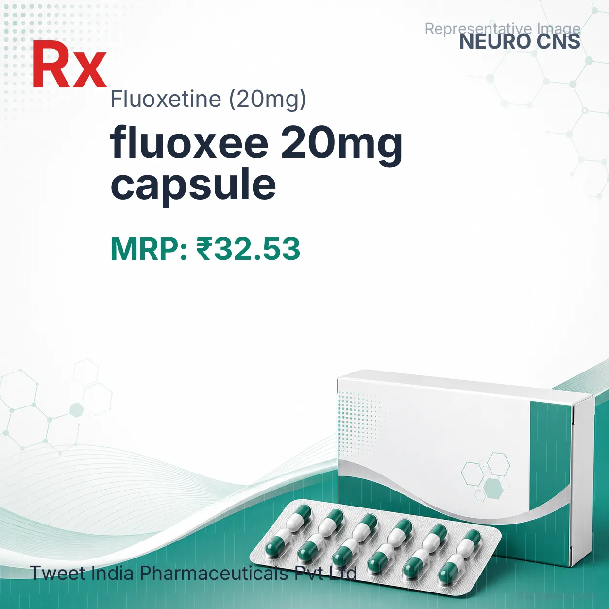 fluoxee 20mg capsule Allopathy (Fluoxetine (20mg)) - Uses in Hindi, Side Effects, Substitutes & Price in India