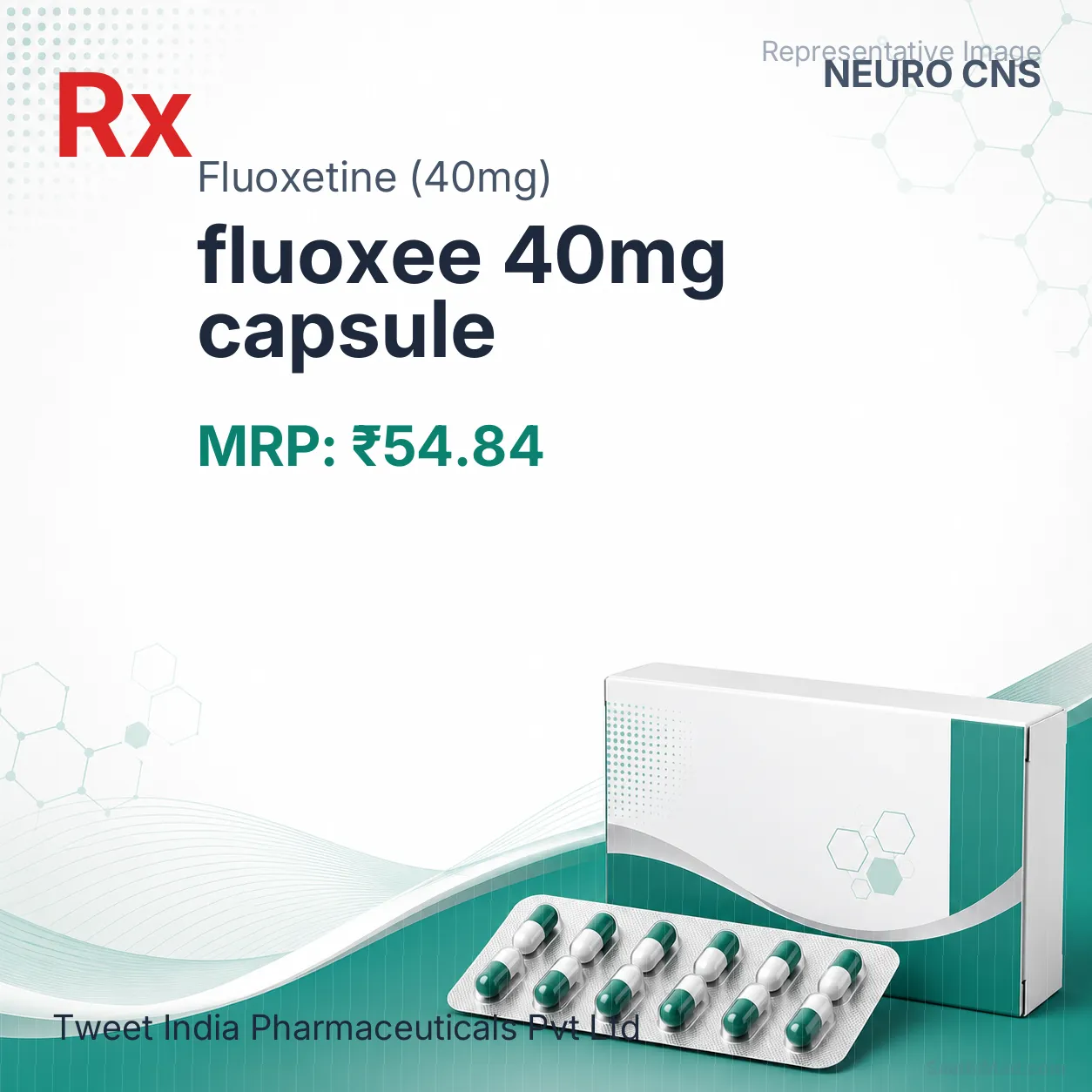 fluoxee 40mg capsule Allopathy (Fluoxetine (40mg)) - Uses in Hindi, Side Effects, Substitutes & Price in India