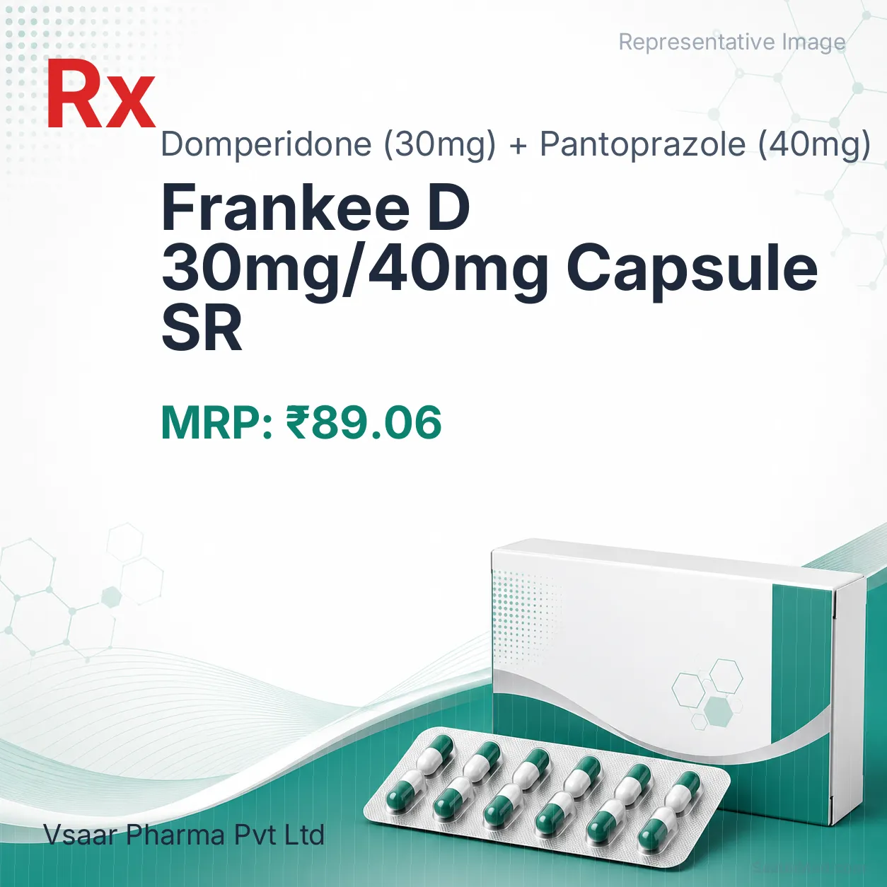 Frankee D 30mg/40mg Capsule SR Allopathy (Domperidone (30mg)) - Uses in Hindi, Side Effects, Substitutes & Price in India