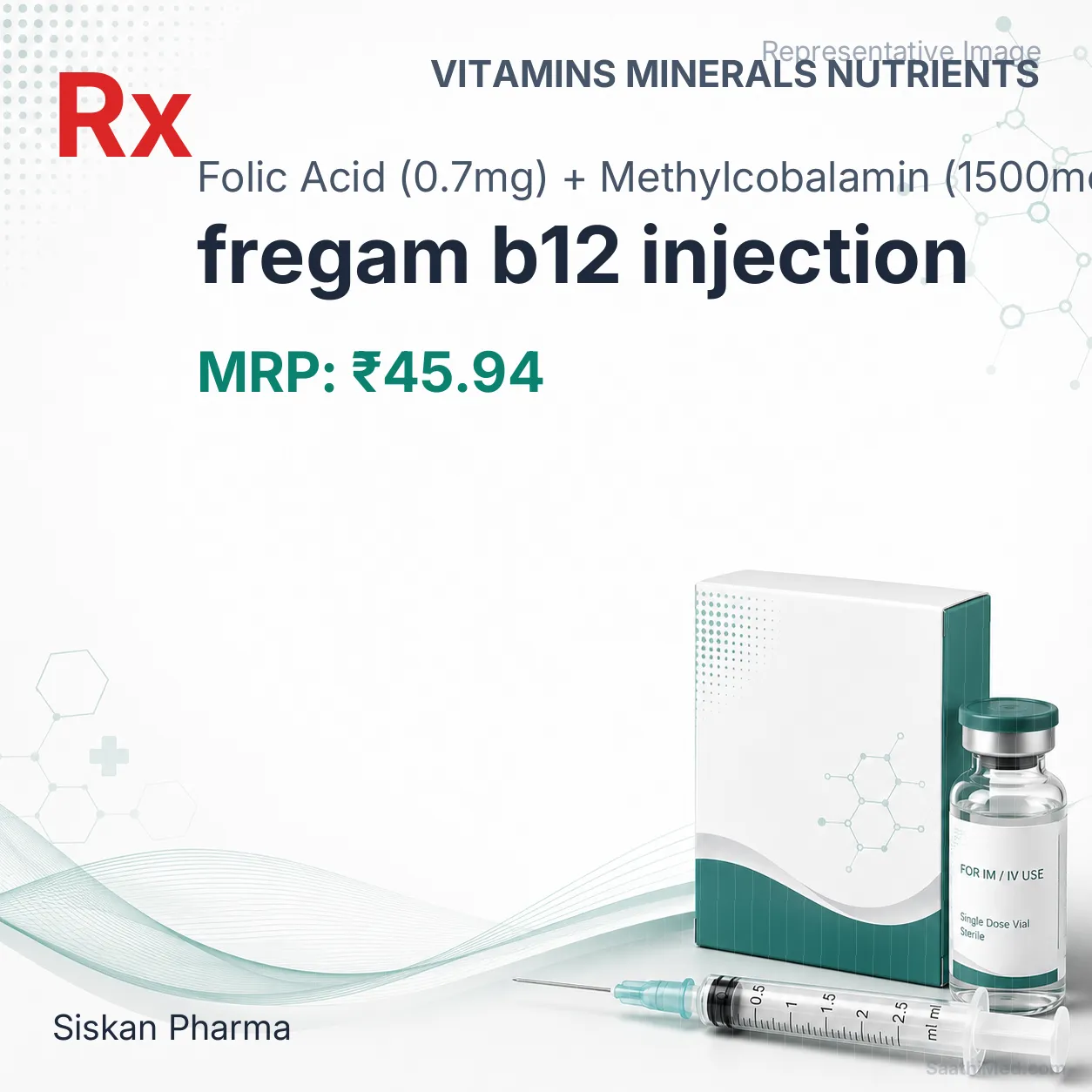 fregam b12 injection Allopathy (Folic Acid (0.7mg)) - Uses in Hindi, Side Effects, Substitutes & Price in India