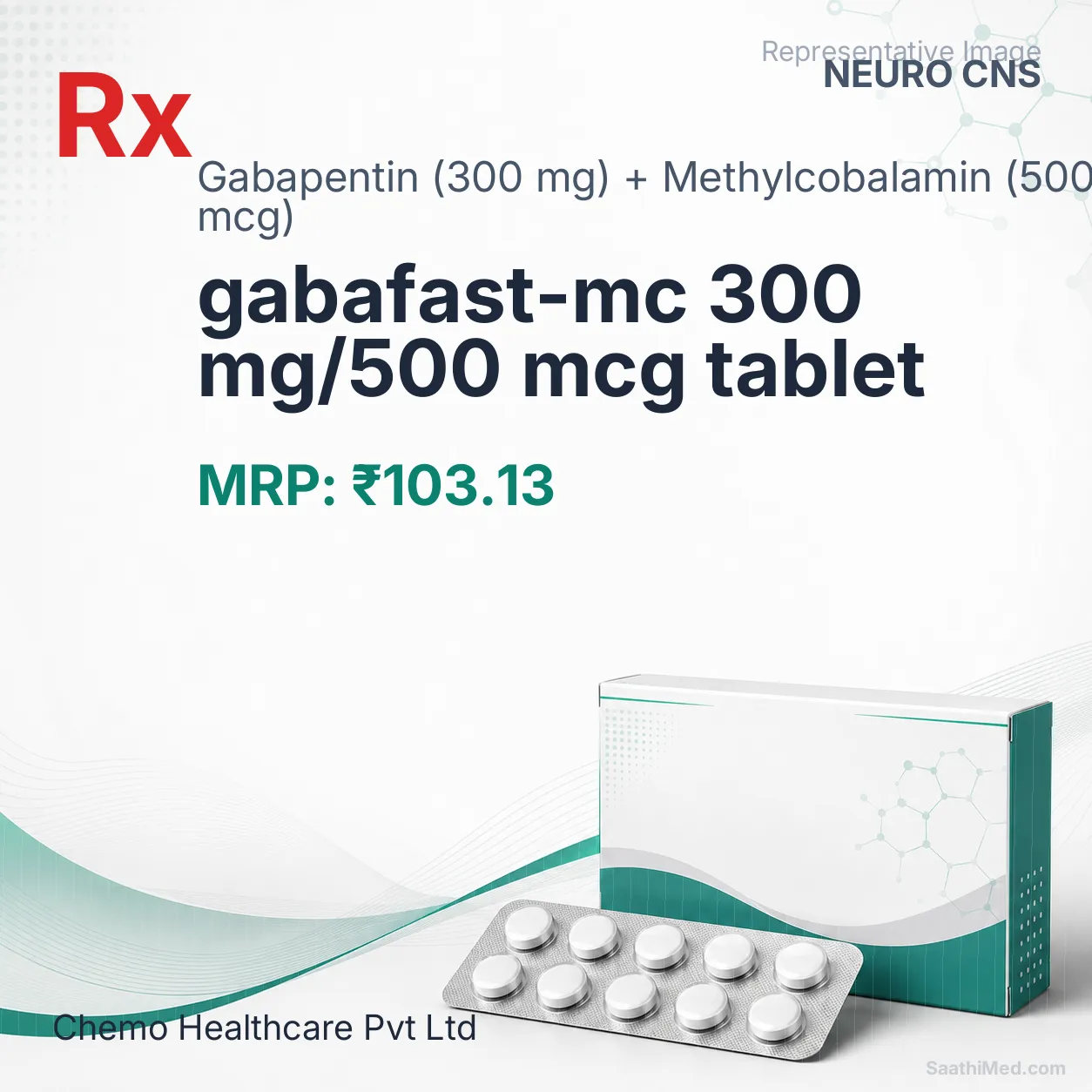 gabafast-mc 300 mg/500 mcg tablet Allopathy (Gabapentin (300 mg)) - Uses in Hindi, Side Effects, Substitutes & Price in India