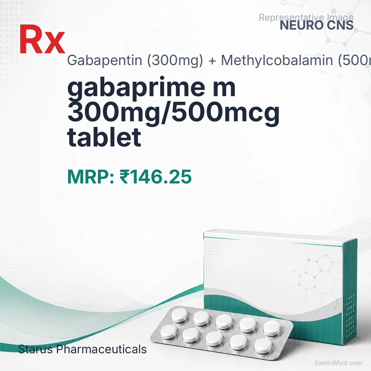 gabaprime m 300mg/500mcg tablet Allopathy (Gabapentin (300mg)) - Uses in Hindi, Side Effects, Substitutes & Price in India