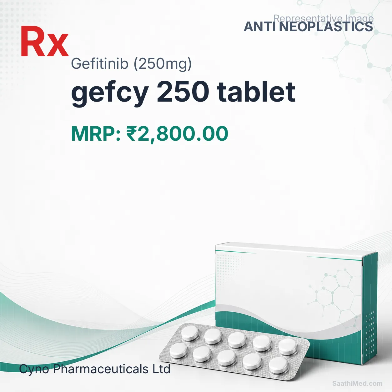 gefcy 250 tablet Allopathy (Gefitinib (250mg)) - Uses in Hindi, Side Effects, Substitutes & Price in India
