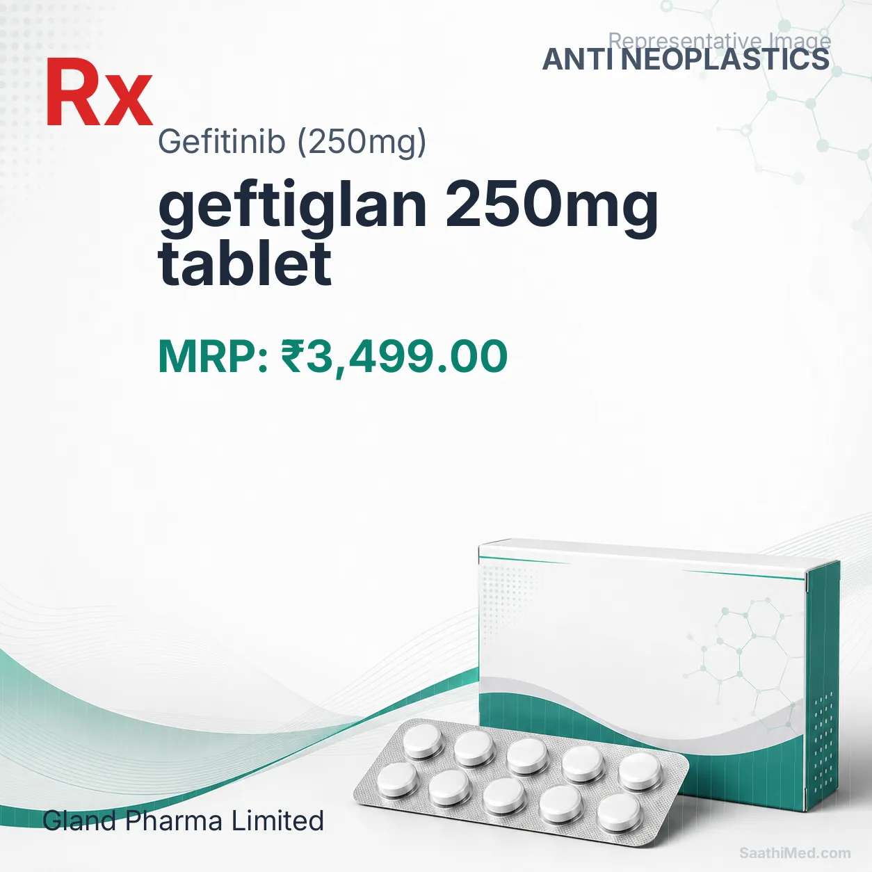 geftiglan 250mg tablet Allopathy (Gefitinib (250mg)) - Uses in Hindi, Side Effects, Substitutes & Price in India