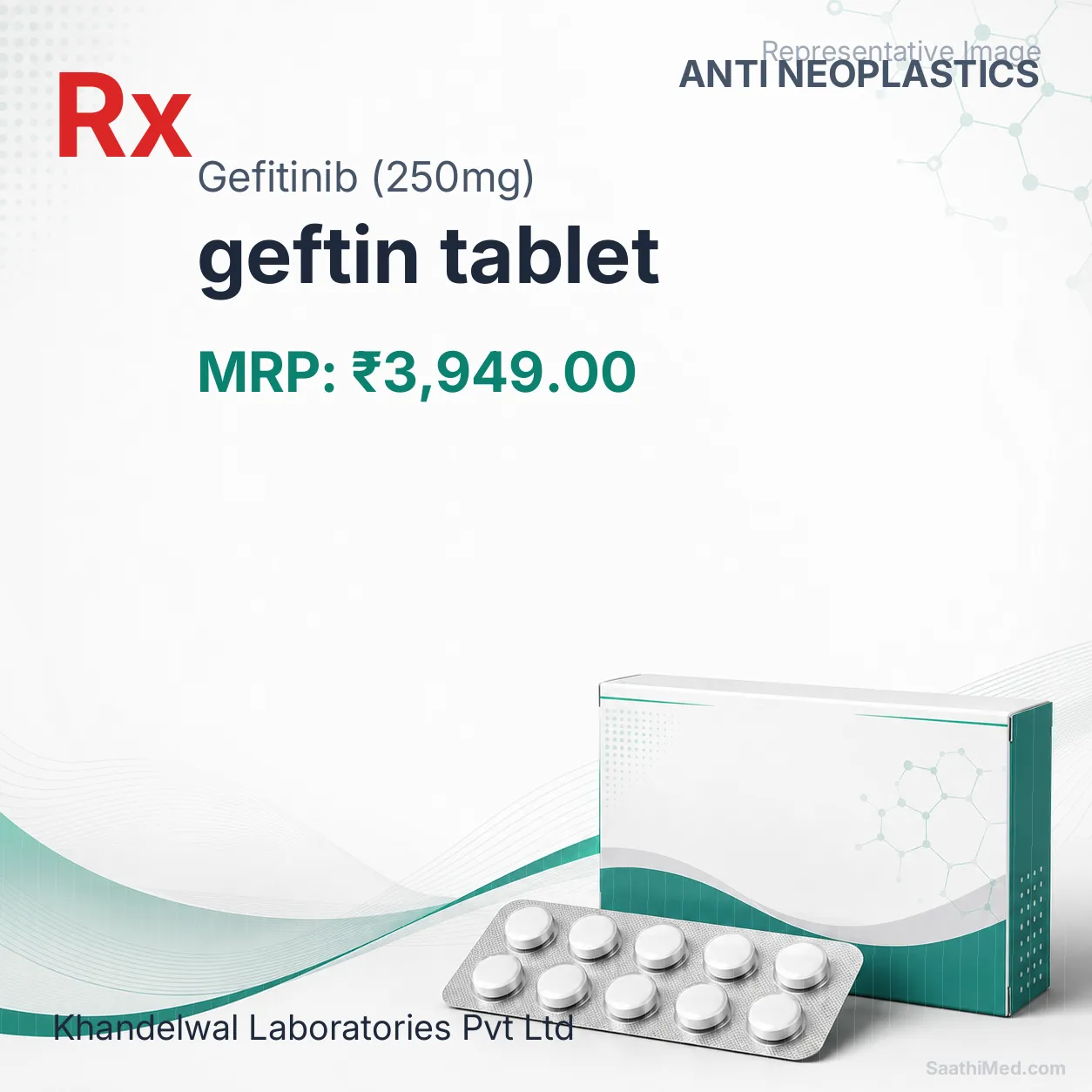 geftin tablet Allopathy (Gefitinib (250mg)) - Uses in Hindi, Side Effects, Substitutes & Price in India