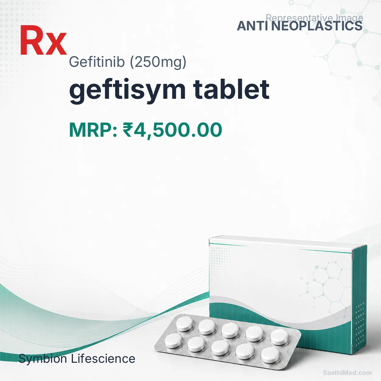 geftisym tablet Allopathy (Gefitinib (250mg)) - Uses in Hindi, Side Effects, Substitutes & Price in India